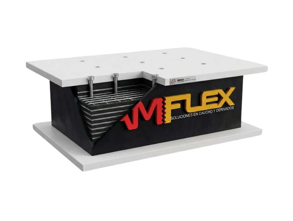 Corte transversal apoyo neopreno